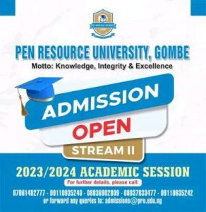 Pen Resource University Gombe Stream II Application form