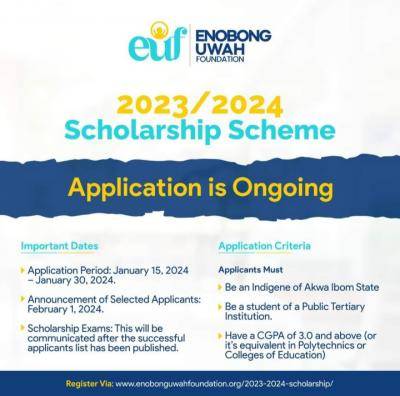 EUF Scholarship Programme for Akwa Ibom Students, 2023/2024