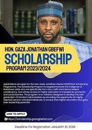 Hon. Gaza Jonathan Gbefwi Scholarship Programme for Nasarawa State Indigenes, 2023/2024