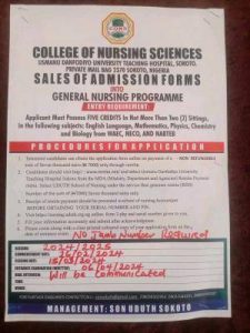 UDUTH Admission into General Nursing
